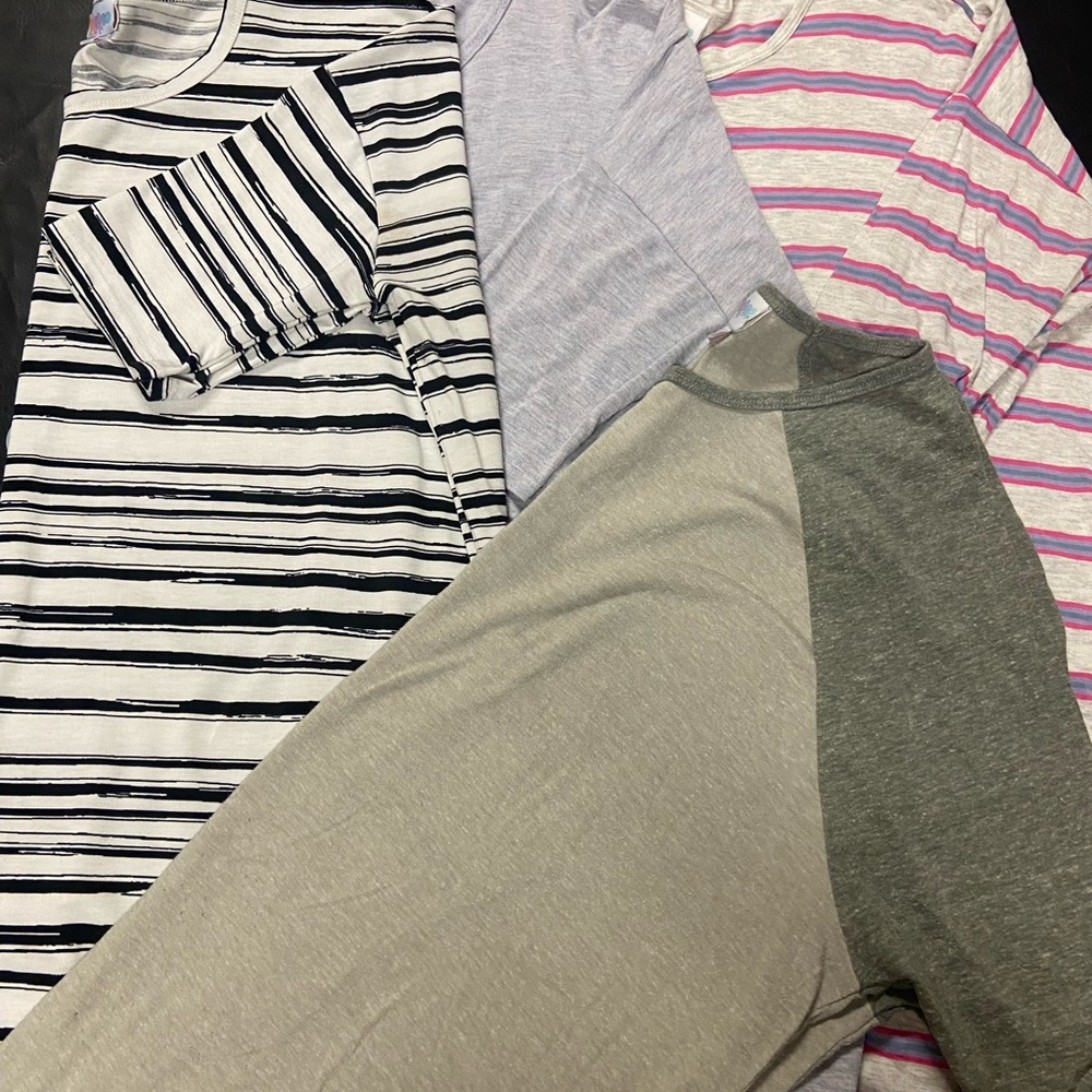 4x LuLaRoe Irma size Small Solids Stripes